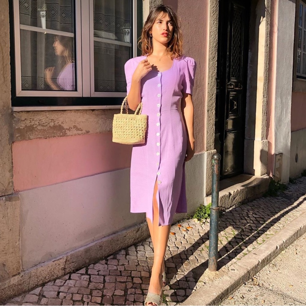 RARE Rouje Mathilda Midi Dress Blue Dot